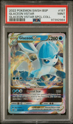 2022 Pokemon Blackstar Promo SWSH197 Glaceon VSTAR PSA 9 - Image 1