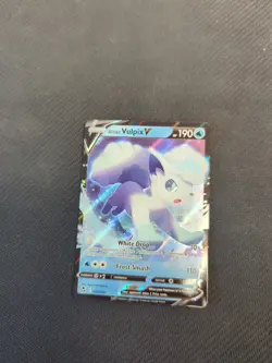Alolan Vulpix V - 033/195 - Pokemon Silver Tempest Ultra Rare Card NM - Image 1