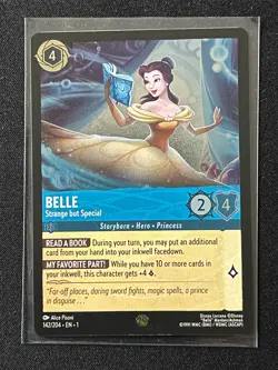 Disney Lorcana CH. 1 Belle Strange but Special Legendary Rare Foil Card 142/204 - Image 1