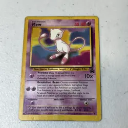 Mew 8 WOTC Black Star Promo Pokemon Card Worn 1999-2000 Movie Heavily Played - Image 1
