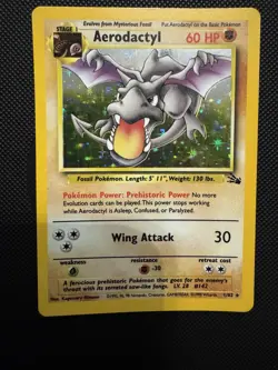 Pokemon TCG Aerodactyl Fossil Holo Rare Card 1/62 Unlimited - Image 1