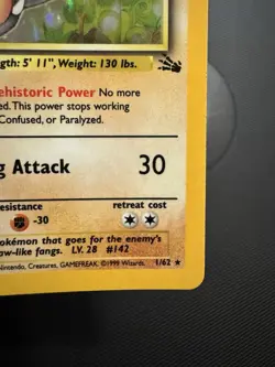 Pokemon TCG Aerodactyl Fossil Holo Rare Card 1/62 Unlimited - Image 5