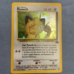 Pokemon TCG Meowth Black Star Promos Holo Card Game Boy 2000 LP/MP - Image 1