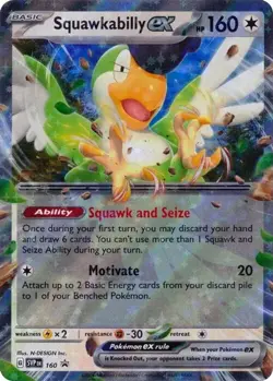 Pokemon Squawkabilly ex (SVP160/228) Scarlet & Violet Black Star Promos NM HOLO - Image 1