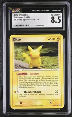 2005 Pokemon CGC 8.5 Ditto [Pikachu] 63/113 - EX Delta Species NM/Mint+ - Image 1