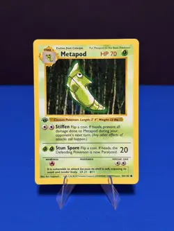 1999 Pokemon 1st Edition Shadowless Metapod 54/102 - LP - Image 1