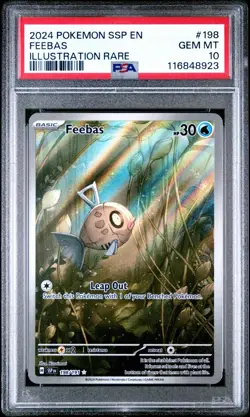 Pokemon 2024 Feebas 198/191 Surging Sparks Illustration Rare PSA 10 EN - Image 1