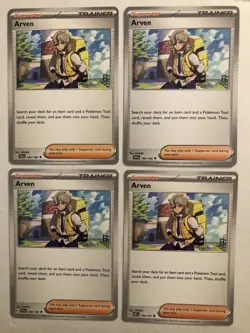 4x Arven 166/198 | Pokemon TCG Scarlet & Violet Base Set / OBF | NM | Playset - Image 1