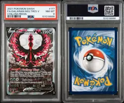 PSA 8 Galarian Moltres V Alternate Art 177/198 Swsh06: Chilling Reign Pokemon - Image 3