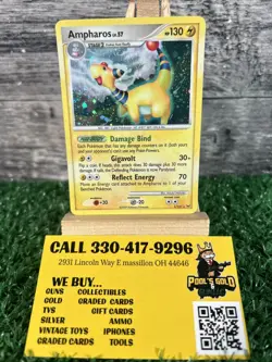 Pokemon TCG Ampharos Holo Rare 1/127 Diamond & Pearl NM/MT - Image 1