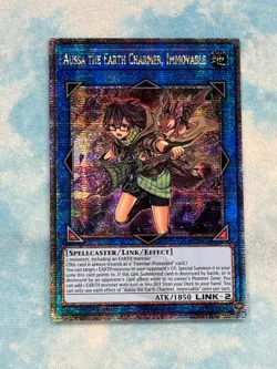 YUGIOH AUSSA THE EARTH CHARMER, IMMOVABLE QUARTER CENTURY SECRET RARE RA04-EN078 - Image 1