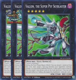 Yugioh! 3x Vallon, the Super Psy Skyblaster DUAD-EN048 Common 1st Ed NM - Image 1