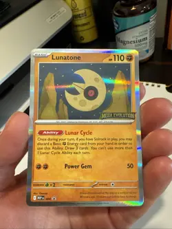 Lunatone 4 Black Star Promo Mega Evolution Stamped TCG Pokemon Card Nm - Image 1