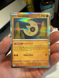 Lunatone 4 Black Star Promo Mega Evolution Stamped TCG Pokemon Card Nm - Image 2