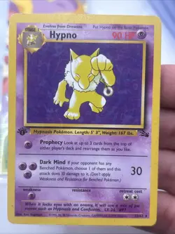 Pokemon Card - Hypno Fossil 23/62 1st Edition MP - Image 1