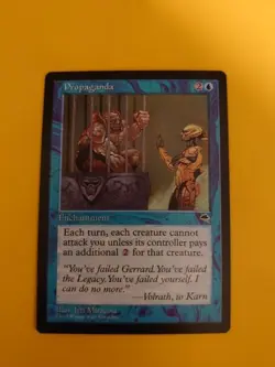 Propaganda. Enchantment Tempest. Old Vintage. Magic the Gathering Card. - Image 1