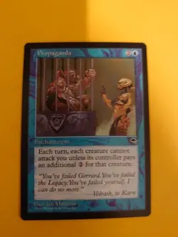 Propaganda. Enchantment Tempest. Old Vintage. Magic the Gathering Card. - Image 2
