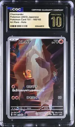 Charmander 168/165 Sv2a: Pokemon Card 151 Holo (Japanese) CGC Pristine 10 - Image 1