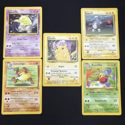 Lot of 5 VTG French Pokemon Cards Base Set and Jungle Common and Uncommons - Image 1