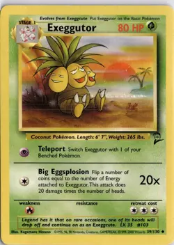 Pokemon Exeggutor 39/130 Base Set 2 Non-Holo WOTC Vintage Card TCG - Image 3