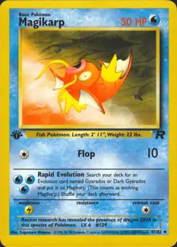 Magikarp 47/82 1st Edition Team Rocket Pokemon Card NM/LP - Image 1