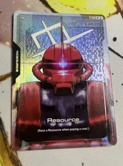 Gundam Card Game GD01 Newtype Rising Char's Zaku II Resource R-005 C+ Foil - Image 1