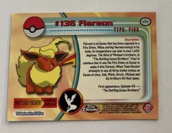 NM Topps Chrome #136 Flareon Near Mint TV Animation Pokemon Card -- S2G -- - Image 2