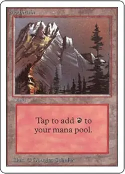 1 x Mountain (Slate) - Unlimited - Light Play - MTG - Image 1