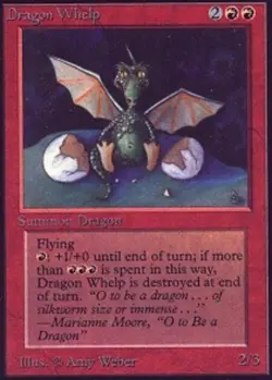 [1x] Dragon Whelp Heavy Play, English Unlimited Edition MTG Magic - Image 1