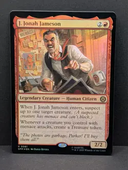 J. Jonah Jameson R Marvel's Spider-Man Prerelease FOIL MTG Magic LP - Image 1