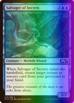 MTG Magic the Gathering Salvager of Secrets (70/339) Core Set 2019 LP FOIL - Image 1