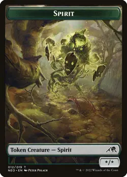 MTG Magic the Gathering Token - Spirit (12/606) Kamigawa Neon Dynasty LP - Image 1