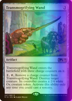MTG Magic the Gathering Transmogrifying Wand (247/339) Core Set 2019 LP FOIL - Image 1