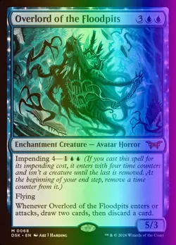 MTG Overlord of the Floodpits (68/499) Duskmourn House of Horror LP FOIL - Image 1