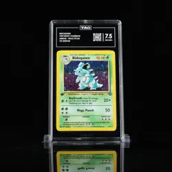 Pokemon Nidoqueen Jungle 1st Edition Holo Rare #7 TAG 7.5 POP 1 - Image 1