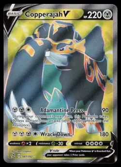 Copperajah V 187/192 Ultra Rare Pokemon Rebel Clash NM - Image 1