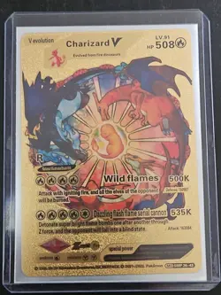 Pokemon Charizard V Evolution 508HP Gold Foil (Fan Art) - Image 1