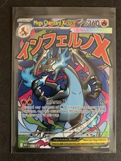 Pokemon TCG Mega Charizard X ex MEP 023 Mega Evolution Black Star Promo - Image 1