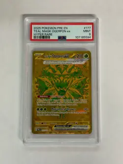 2025 POKEMON PRISMATIC EVOLUTIONS HYPER RARE TEAL MASK OGERPON EX PSA 9 #177 - Image 1