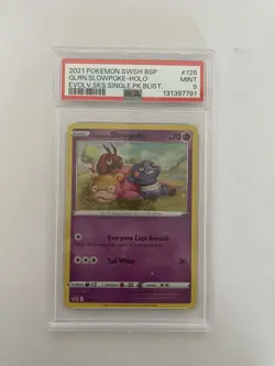 2021 POKEMON SWSH EVOLVING SKIES SINGLE PACK PROMO GALARIAN SLOWPOKE-HOLO PSA 9 - Image 1