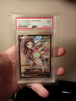 2021 POKEMON JAPANESE SWORD & SHIELD VMAX CLIMAX #231 FULL ART/SYLVEON V PSA 9 - Image 1