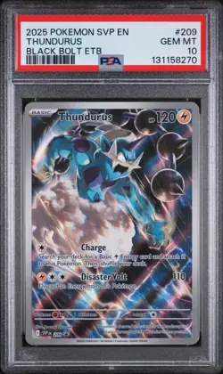 PSA 10 THUNDURUS #209 BLACK STAR PROMO BLACK BOLT ETB 2025 POKEMON SVP EN - Image 1