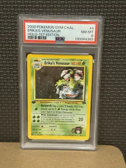 Erika's Venusaur 4/132 Gym Challenge Holo 1st Edition Pokemon PSA 8 - Image 1