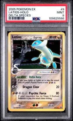 PSA 9 Delta Species #9 Latios Holo 2005 Pokemon - New Cert - Image 1