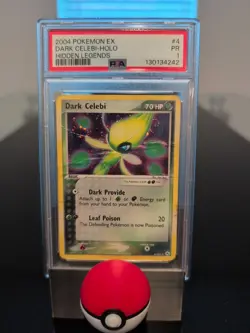 Low Pop PSA1! 2004 Pokemon EX Dark Celebi Holo Hidden Legends - Image 1