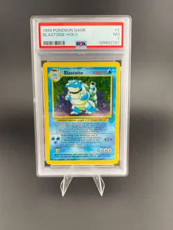 Pokemon TCG: Blastoise 002/102 Base Set Holo PSA 7 Near Mint - Image 1