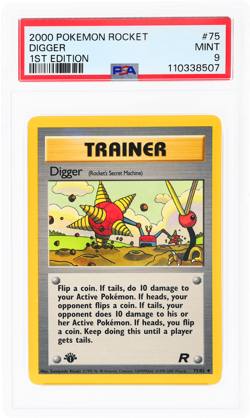 2000 Pokemon Team Rocket Digger 1st Edition #75 PSA 9 - Image 1