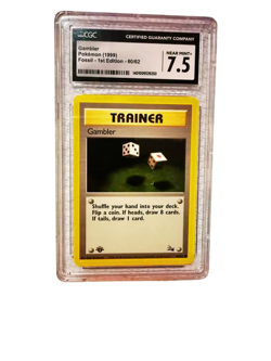Gambler - Pokemon (1999) - Fossil 1st Edition - CGC 7.5 - Image 1