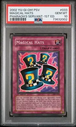 Yu-Gi-Oh! Magical Hats PSV-033 1st Edition PSA 10 Gem Mint-Super Rare - Image 1