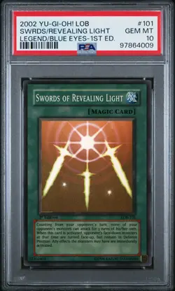 Yu-Gi-Oh! Swords of Revealing Light LOB-101 1st Edition PSA 10 Gem Mint Super - Image 1